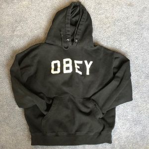 Black hooded sweatshirt